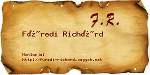 Füredi Richárd névjegykártya